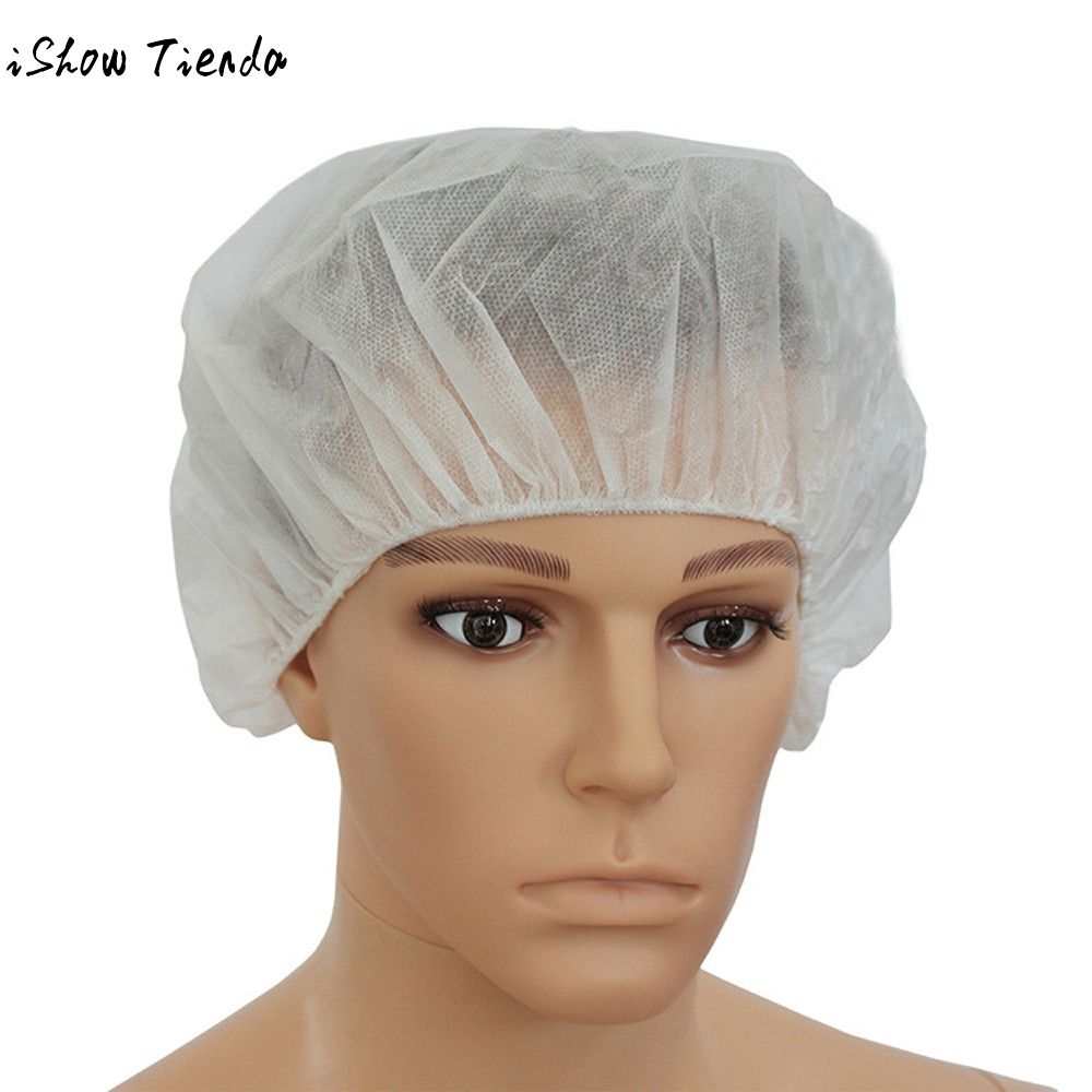 Disposable Shower Caps White Non Woven Pleated Anti Dust Hat Women Toddlers Shower Cap Best Bath Woman
