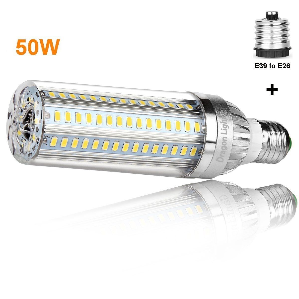 E26 Degrés Lampe Lumens Mogul À E39 50w Lumière Incandescence Maïs Led Grande 360 De 5400 eDIE2Wb9HY