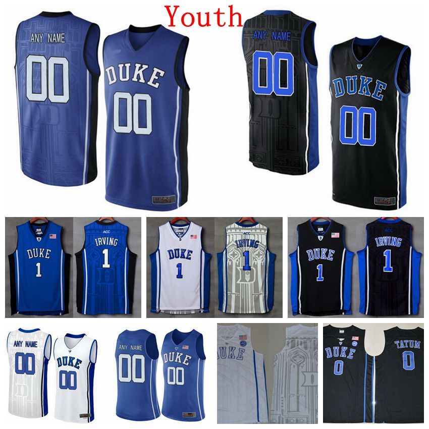 2019 Custom Youth Boys Duke Blue Devils College Royal Blue White Black