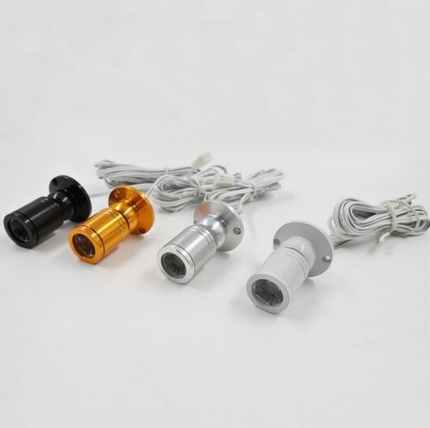 Compre Mini LED Negro / Plata Aluminio Joyas Lámpara De Gabinete