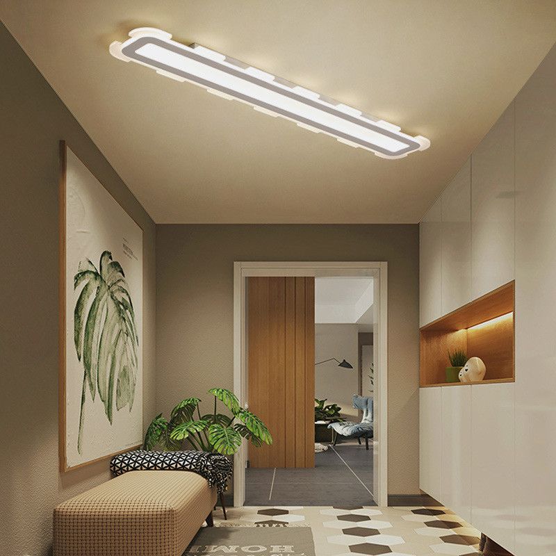 Modern Minimalist Strip Rectangular Led Ceiling Lamp Bathroom Bathroom Living Room Aisle Bedroom Lamp Creative Mirror Headlights
