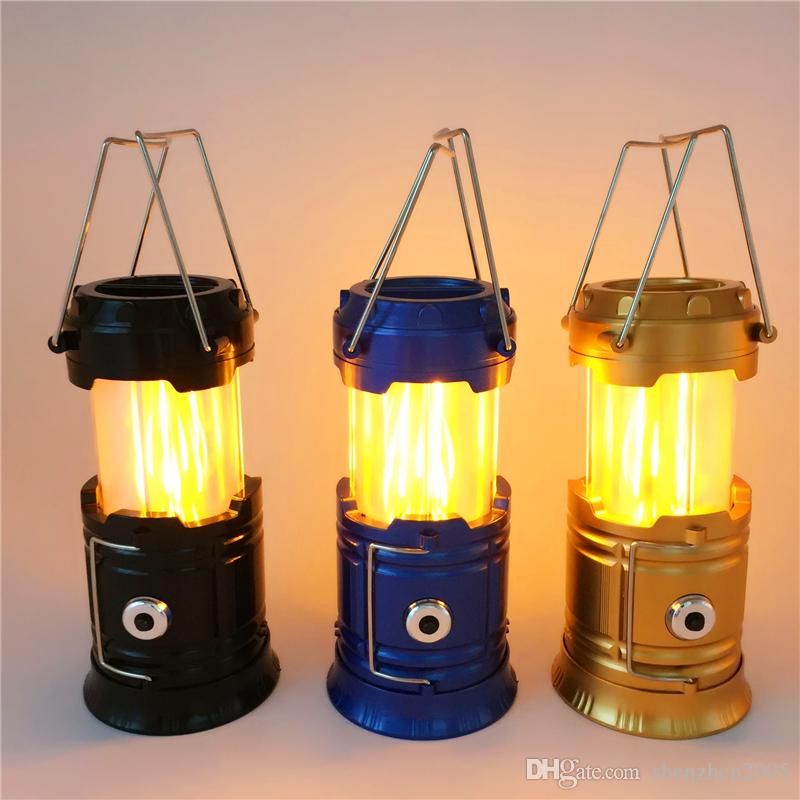 2019 Outdoor Led Flickering Flame Camping Lantern 3 Aa Battery 2019 Outdoor Led Flickering Flame Camping Lantern 3 Aa Battery Solar Powered Emergency Tent Light Lamp Portable Collapsible Flashlight From