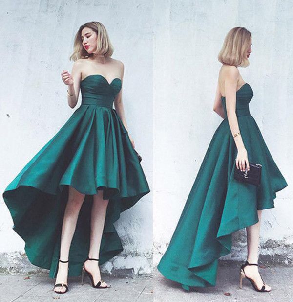 Green Hi-Low Dresses