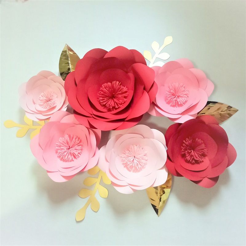 diy giant paper flowers fake flower 6 leaves wedding decorations diy giant paper rose flower