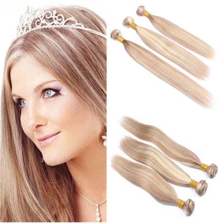 Piano 27 613 Light Brown Highlight Blonde Virgin Hair Wefts