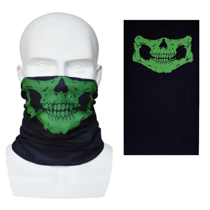 Skull Bandana Helmet Neck Maschere moto da pista Sci Sport all'aria aperta Halloween Skeleton Sciarpa Nuovo stile