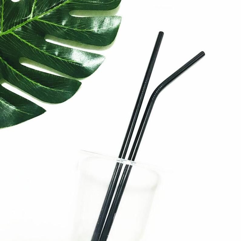 Black Metal Drinking Straws Reusable Colorful Stainless Steel Straw