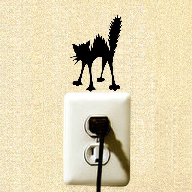 Angry Cat Silhouette Vinyl Wall Decal Personality Funny Cartoon Angry Cat Silhouette Vinyl Wall Decal Personality Funny Cartoon Switch Sticker 2ss0461 Decor For Walls From Merlle 32 45 Dhgate Com