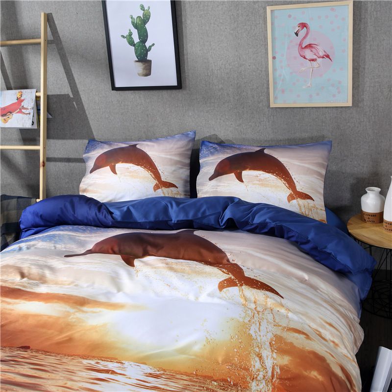 3d Animal Bedding Set Dolphin Sea Comforter Duvet Covers Pillow
