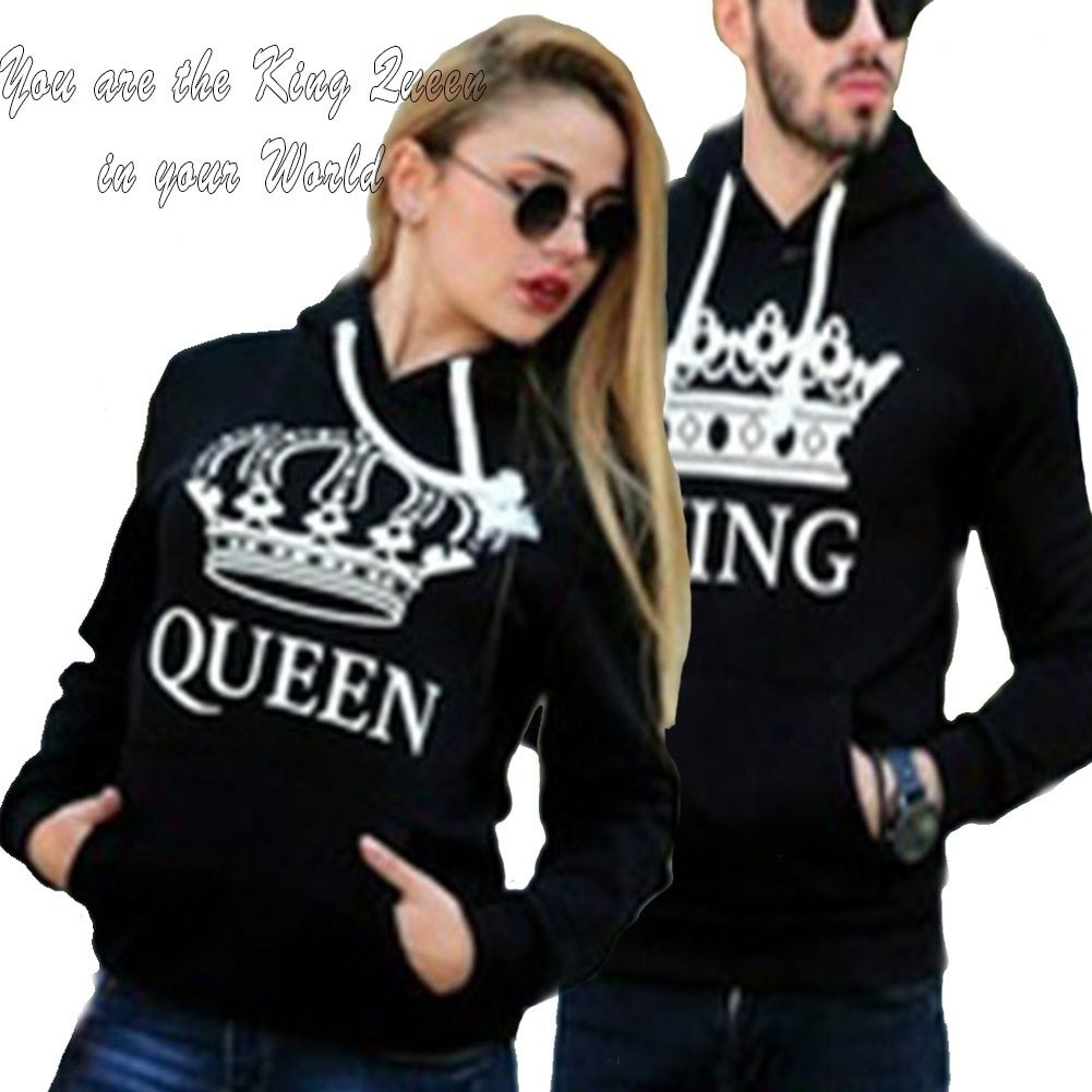 2019 king and queen hoodies valentine day matching cute love couples