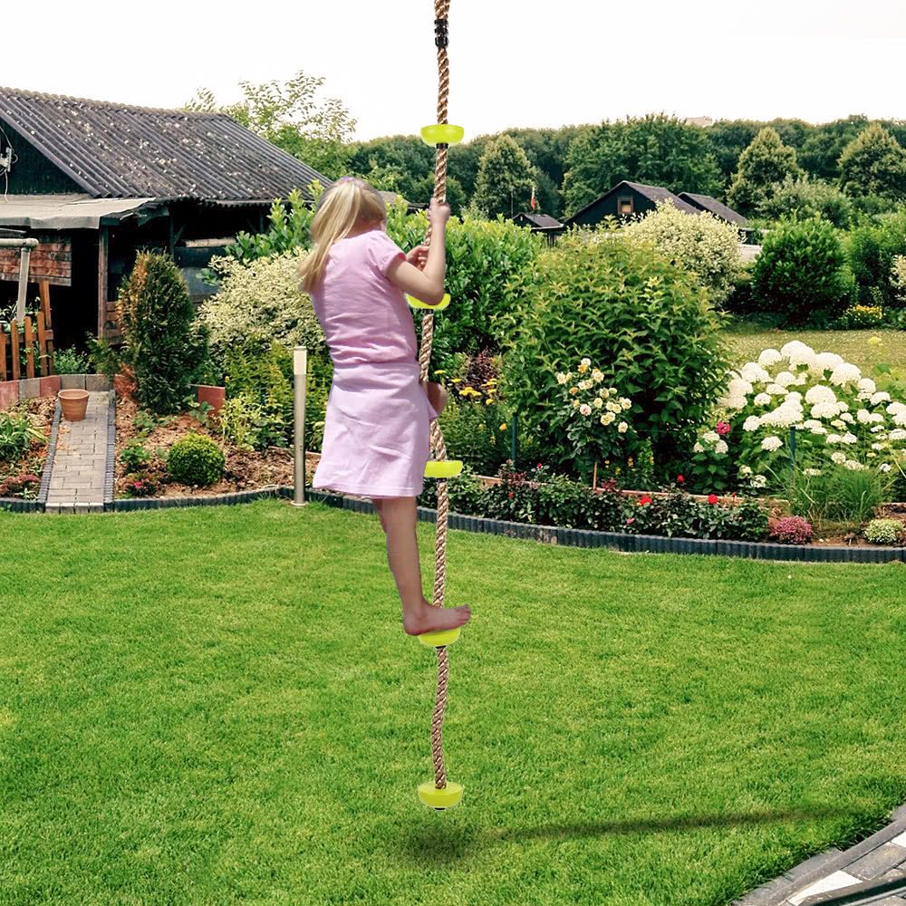 Kids 2m Climbing Rope Ladder Swing Set Platforms Garden Playground Games Tree House Accessories Sturdy Child Outdoor Sports Jungle