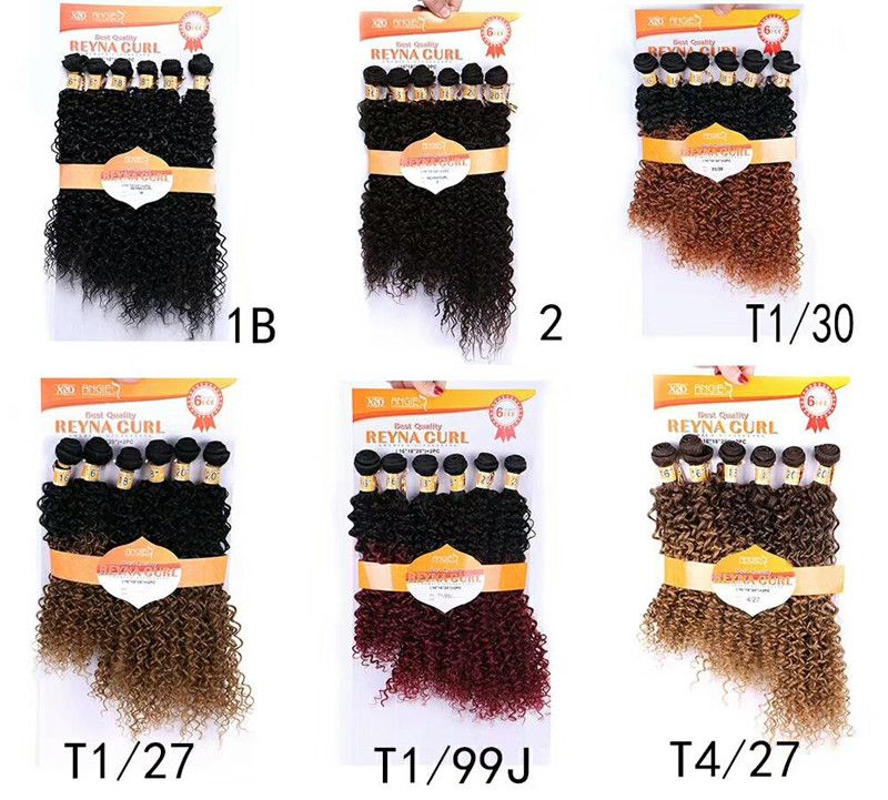 Wholesale Synthetic Blonde Kinky Curly Hair Weave 230grams