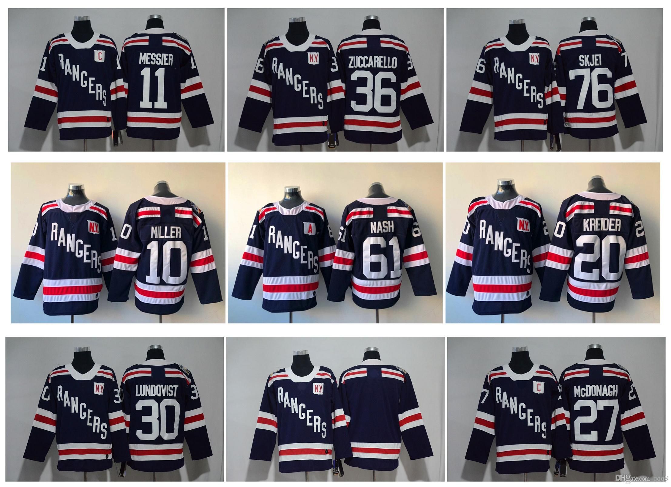 2019 2018 Winter Classic NY New York Rangers Hockey Jerseys 36 Mats Zuccarello 27 Ryan McDonagh
