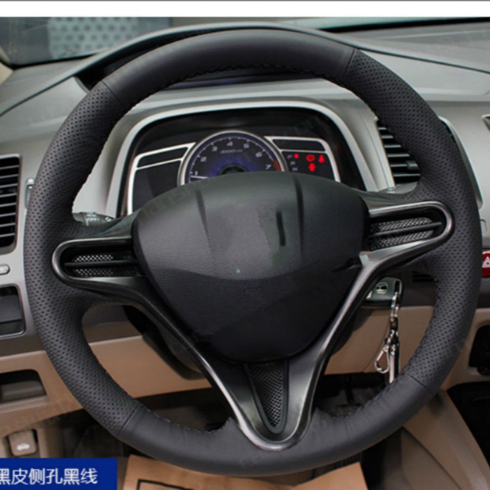 Special Leather Car Steering Wheel Cover For Honda Civic Fit Jazz CRV 9 Automobiles Hand Sewn Steering Covers Aztec Steering Wheel Cover Baja Steering Wheel ...
