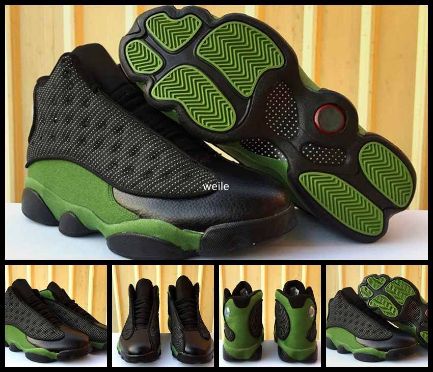 black and olive green 13s