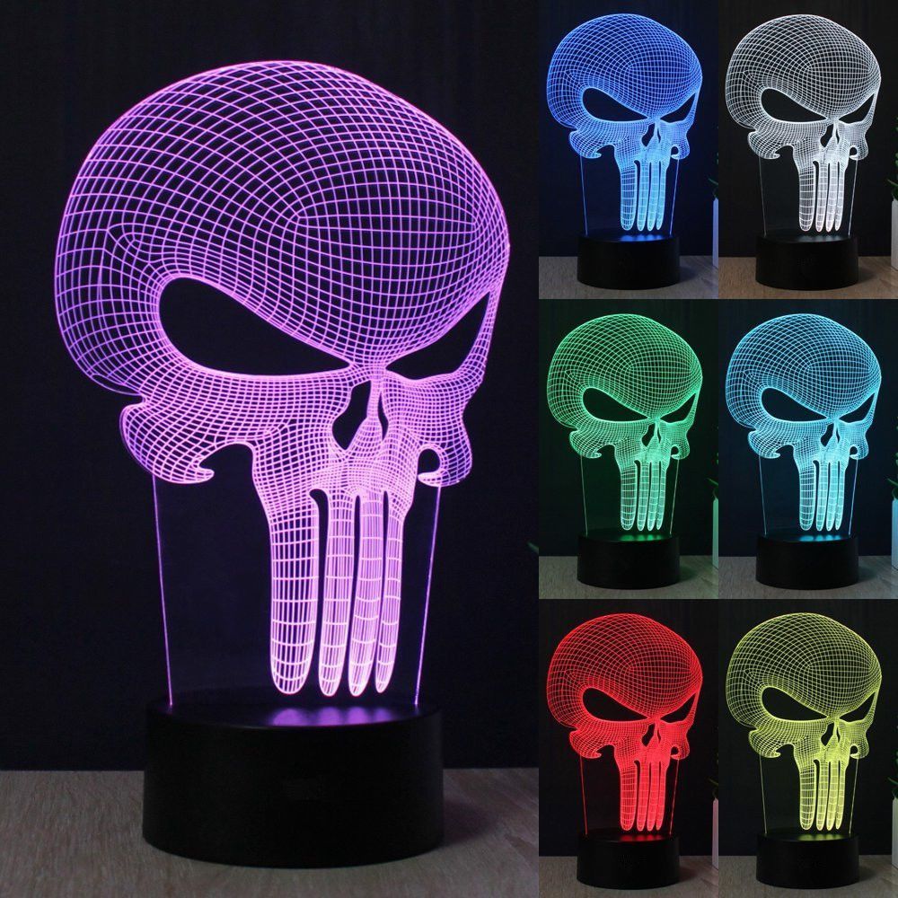 2019 Punisher Skull 3d Led Night Light Change Touch Switch Table 2019 Punisher Skull 3d Led Night Light Change Touch Switch Table Desk Lamp R87 From Akgxt 19 98 Dhgate Com