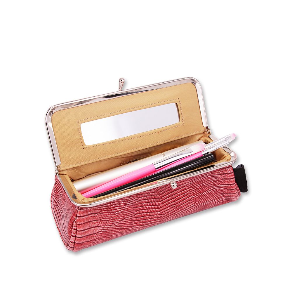 New Women Makeup Bag With Mirror Portable Lipstick Cosmetic Bag Travel