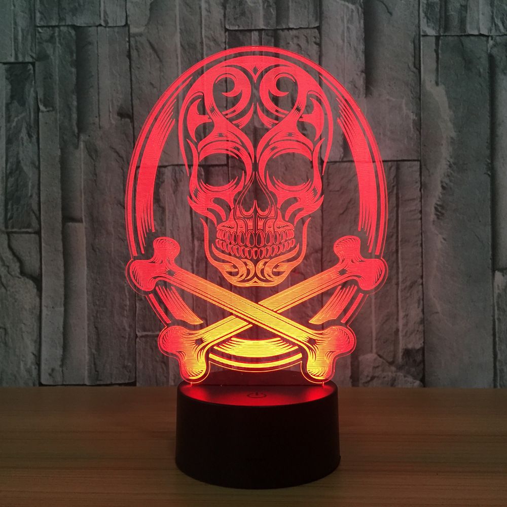 2019 3d Led Color Night Ligh Changing Lamp Punisher Skull Multi 2019 3d Led Color Night Ligh Changing Lamp Punisher Skull Multi Colored Bulbing Light Acrylic Usb Desk Table Whole Drop From
