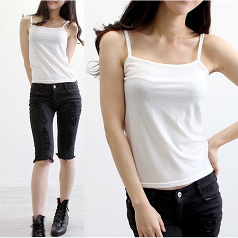A-Shirt Weste Tank Tops Crop Top Ärmellos Rohr T-Shirts Party Lose Mode