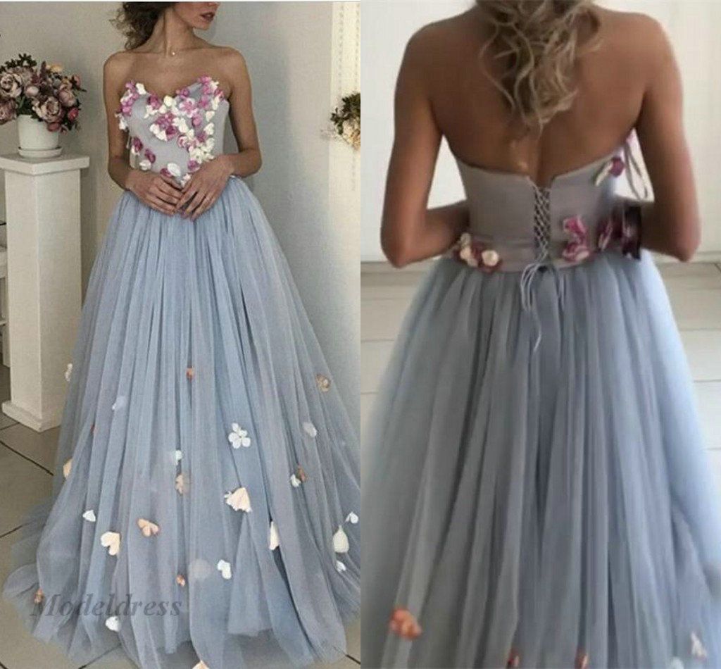 2019 year for girls- Blue dusty prom dress 2019 year style- Blue dusty prom dress