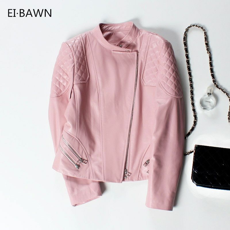 Autumn Genuine Leather Jacket Women Sheepskin Coat Plus Size Black Autumn Genuine Leather Jacket Women Sheepskin Coat Plus Size Black Pink Red Short Las Cropped Punk Female Er Canada 2019 From Morph1ne