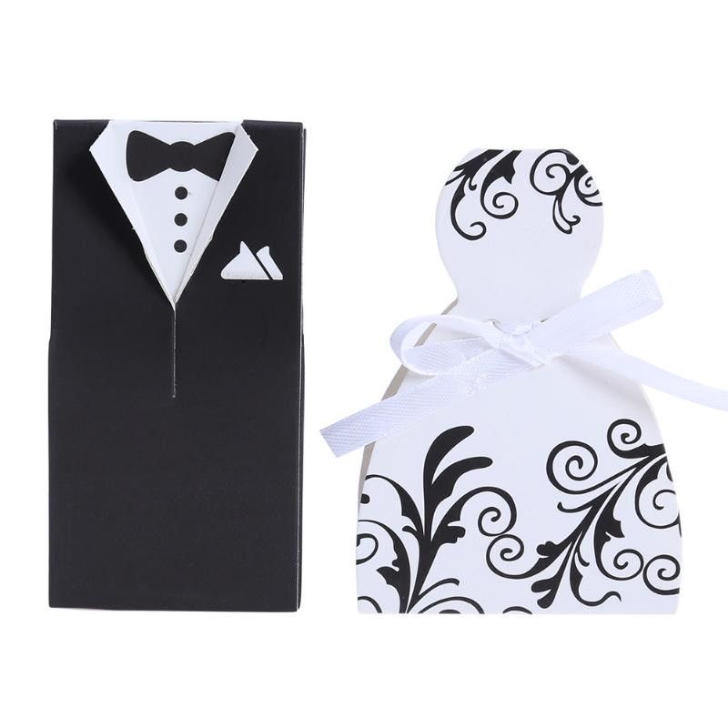 Bride And Groom Dresses Wedding Candy Box Gifts Favor Box Wedding