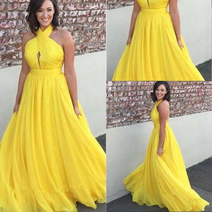 Bright Yellow Taffeta Dress