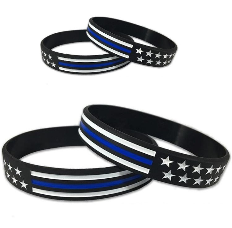 Thin Blue Line American Flag Bracelets Silicone Wristband It is Soft And Flexible Great For Normal Day To Day Wear C0162