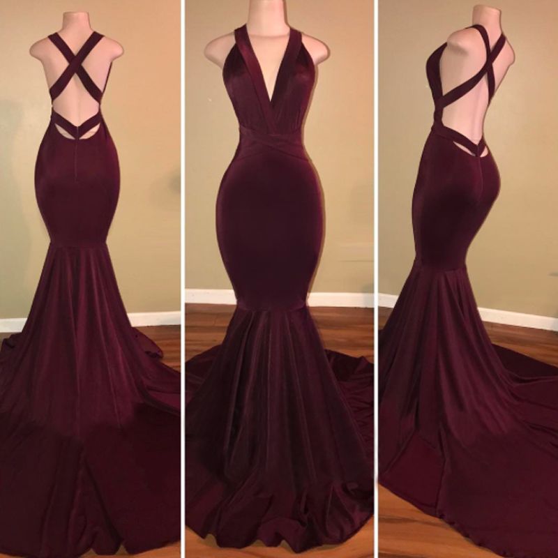 womens long burgundy dress