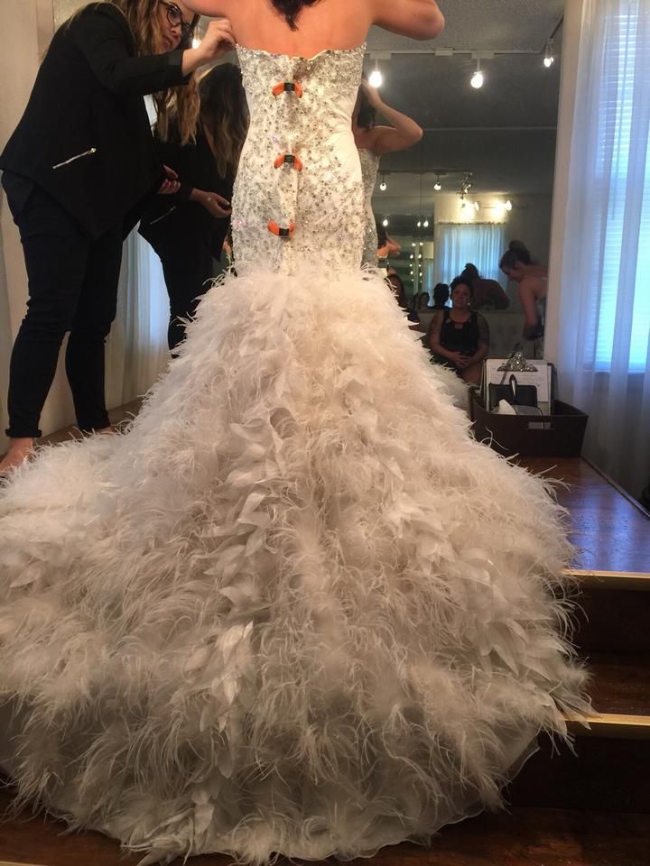 Luxury Mermaid Wedding Dresses Bling Beaded Rhinestone Feather Sequins ...