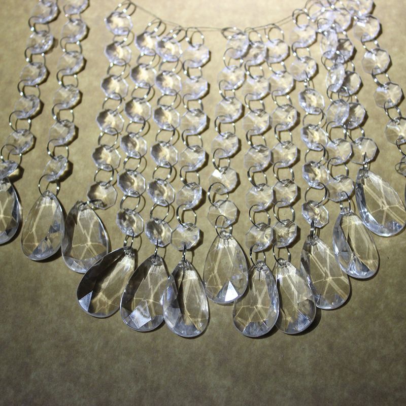 60string 17 5cm Teardrop Acrylic Crystal Beads Garland Chandelier 60string 17 5cm Teardrop Acrylic Crystal Beads Garland Chandelier Hanging Wedding Decoration New Year Octagonal Beaded Decorations For Birthday