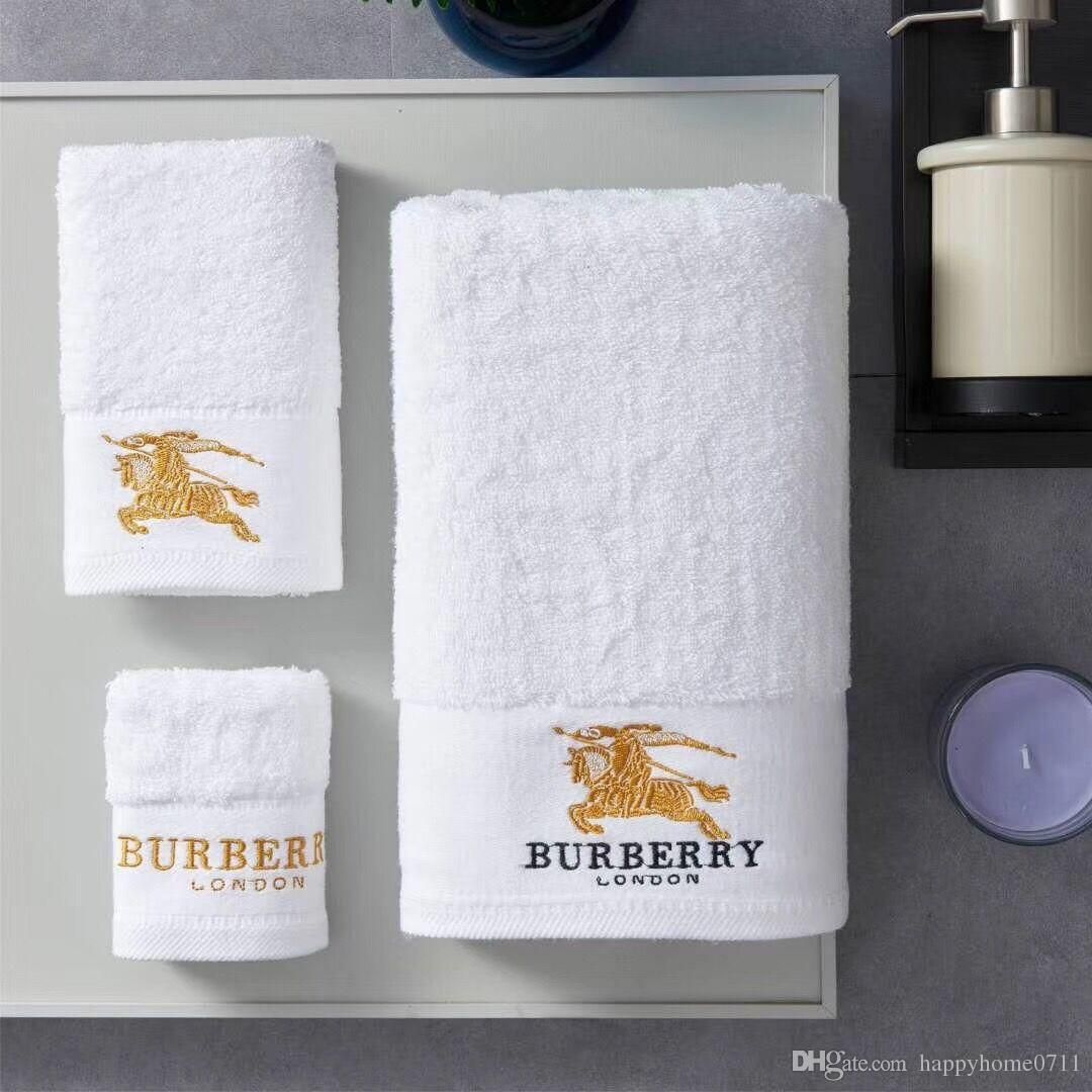 Luxury Bath Towels Designer Embroidered Brand Square Towel Beach Towel And Bath Towel 3 Piece 1 Set Cotton Fabric Soft Comfortable Towels