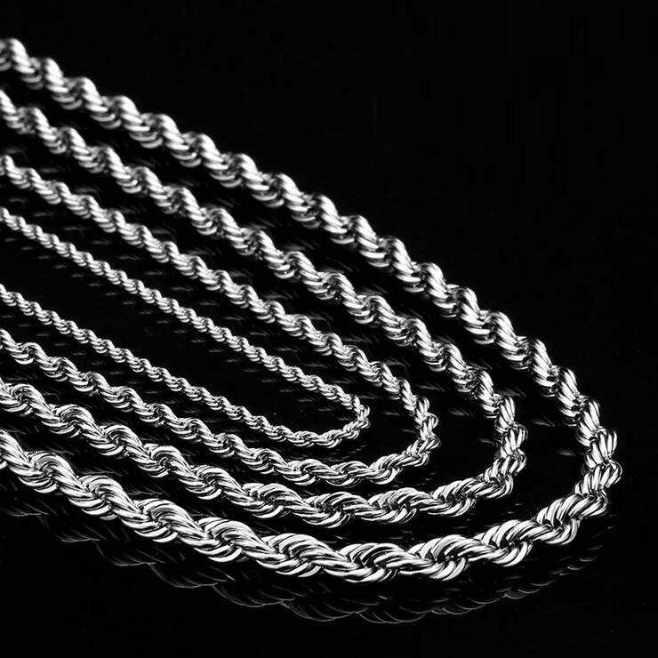 2019 9mm Gold Twist Chains Necklaces For Men Titanium Steel Rope Chain