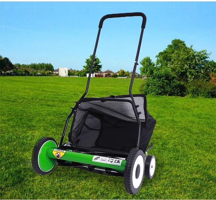 2021 Hand Push 20 Inch Lawn Mower No Power Gardening Tool Lawnmower