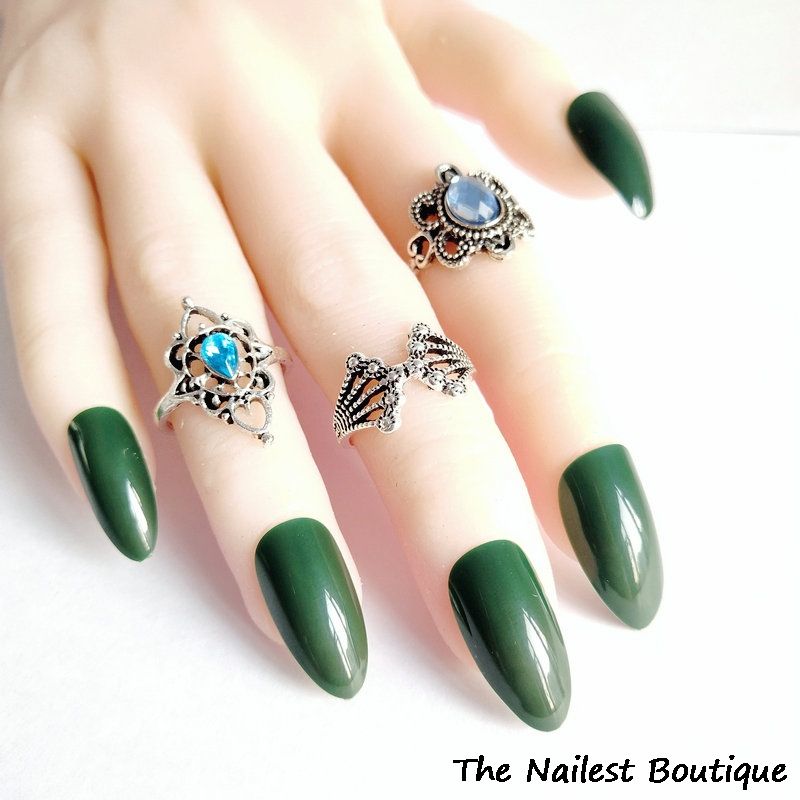 Vampire Coffin Shaped False Nails Acrylic Stiletto Short Press On