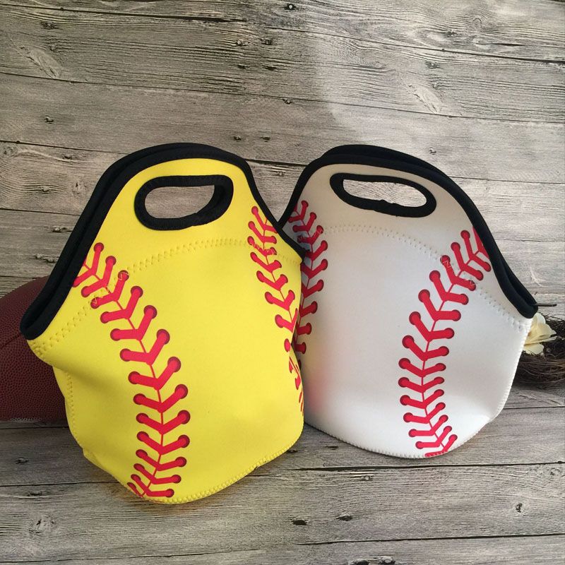 2019 Neoprene Baseball Food Bag Softball Lunch Tote Bag Cooler Bag