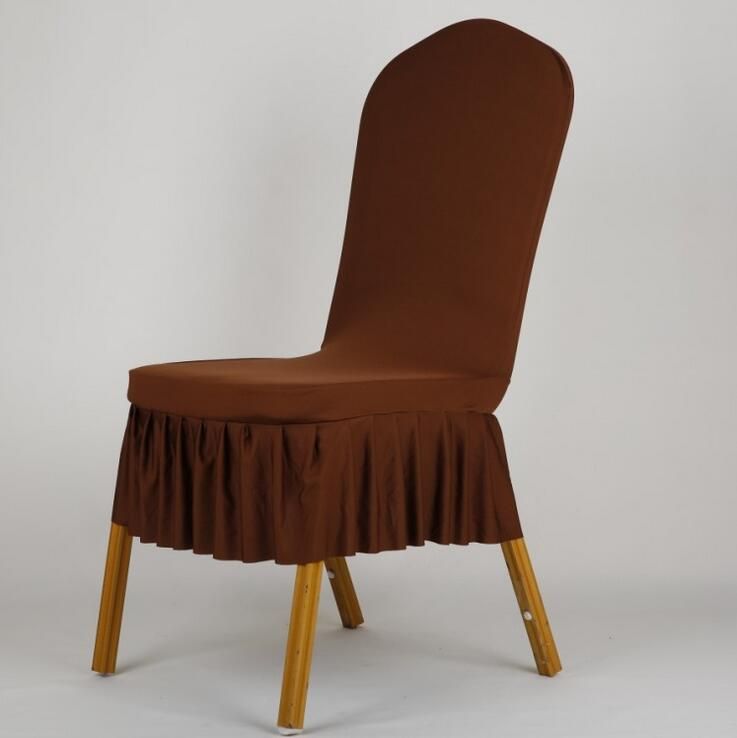 Elegant Pleated Skirt Wedding Chair Cover Short Style Spandex Stretch Dining Room Stool Seat Chairs Slipcovers Small