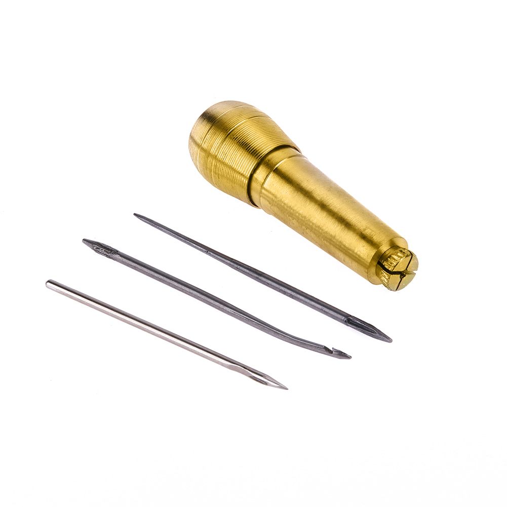 Золотая игла швейная. Игла для швейной машины 5ммх30мм по коже. Иголка с ниткой. Магические иголки. Иглы для шитья "needles" 4 шт.