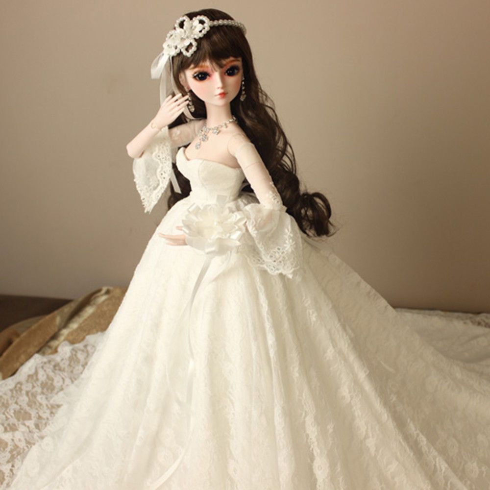 Handmade Wedding Girl Doll 1/3 60cm Sd Bjd Doll 24 Jointed Gift ... Handmade Wedding Girl Doll 1/3 60cm Sd Bjd Doll 24 Jointed Gift ...
