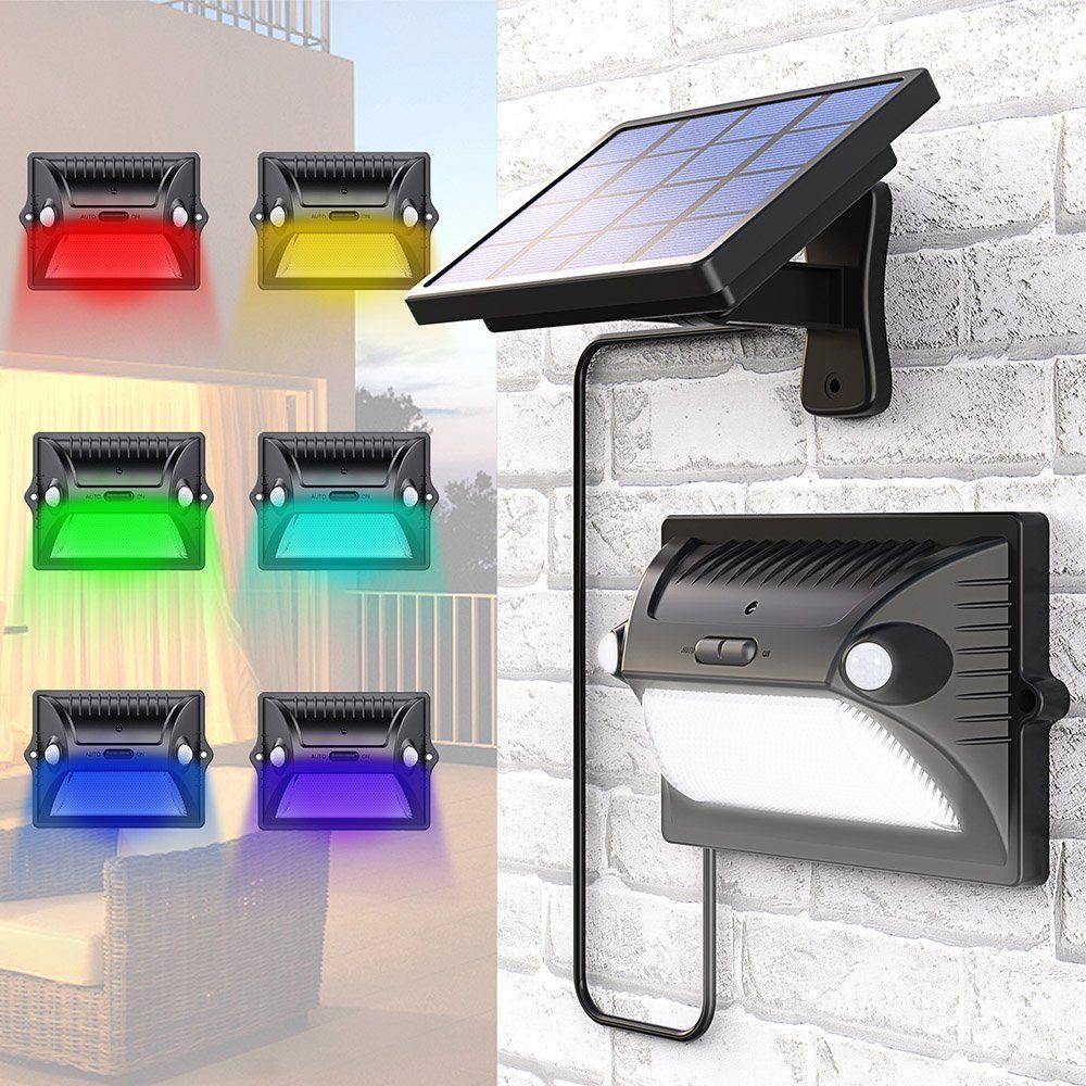 compre luces solares para exteriores detector de movimiento dual deteccion de 180 5 modos de iluminacion panel solar ajustable 12 led 200lm luz de
