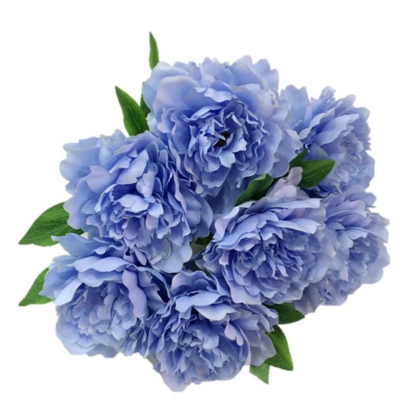 2019 Blue Artificial Peony Head For Decoration Wholesale Silk Flower ...