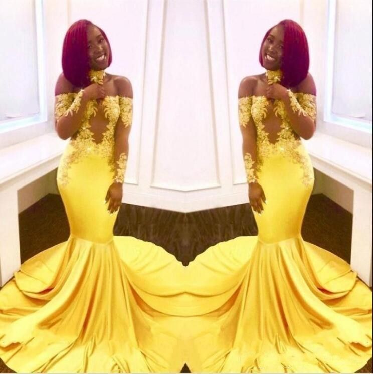 vintage yellow prom dress