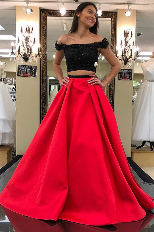 red black gown designs