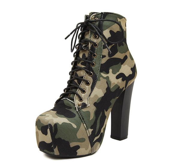 Compre Botas Para Mujer De Otoño E Invierno De Europa Y Estados Unidos De  Tacón Muy Alto Con Botines De Camuflaje De 4,5 Cm De Grosor A 25,98 € Del  Llzhizhi | Es.Dhgate.Com