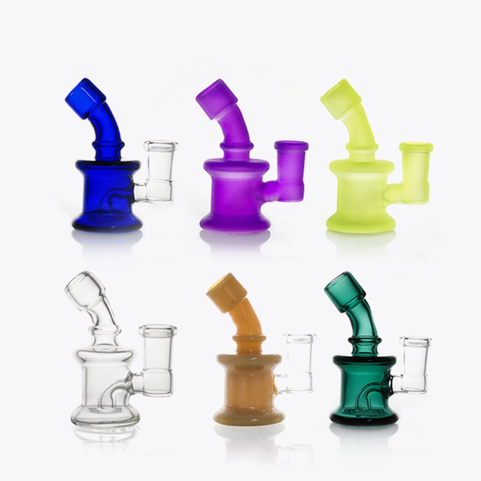 2019 Cheap Glass Bong With Clear Green Yellow Blue Mini Small Dab Rig