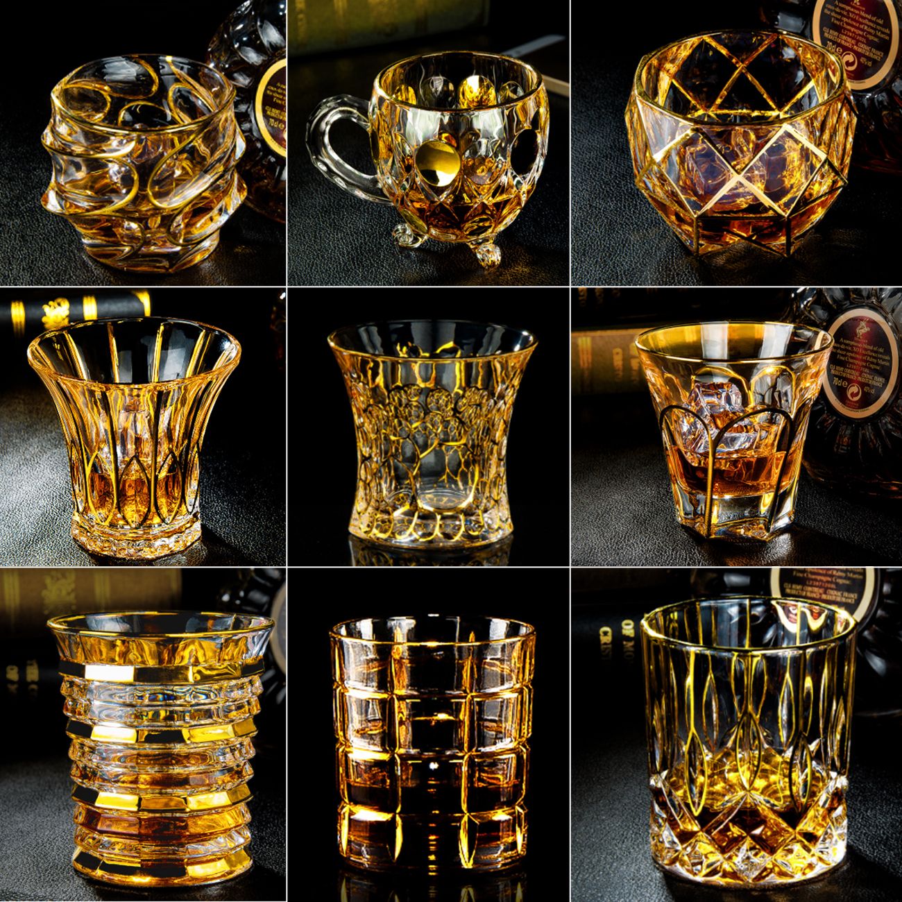 2019 New Golden Wine Glass Cup Whiskey GLASSES Drinking Cocktail