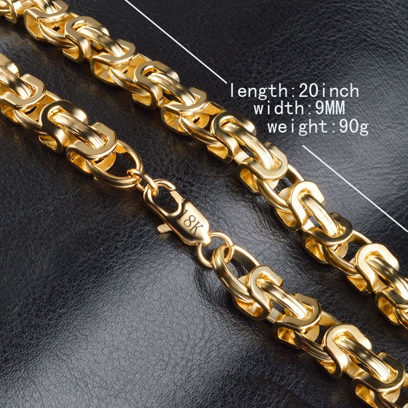Acheter 2018 Nouveau Collier Pour Homme En Or 18 Carats 9MM 20 Pouces  Collier Figaro Pour Livraison Gratuite De 5,58 € Du Lxlan2017 |  Fr.DHgate.Com