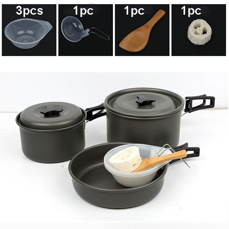 1pc stainless steel folding camping picnic mess tin bowl cookware