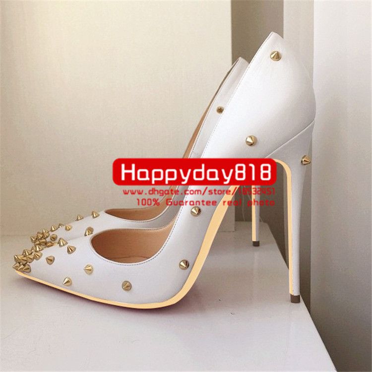 white studded pumps