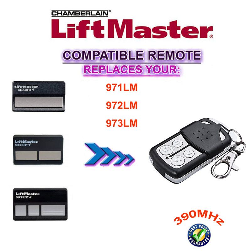 Liftmaster Security Transmitter 390mhz Garage Door Remote Control Liftmaster Security Transmitter 390mhz Garage Door Remote Control Replacement 971lm 972lm 973lm 139 53681b 13953180